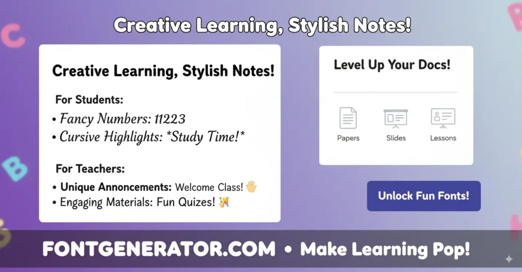 Use fancy text in education and notes