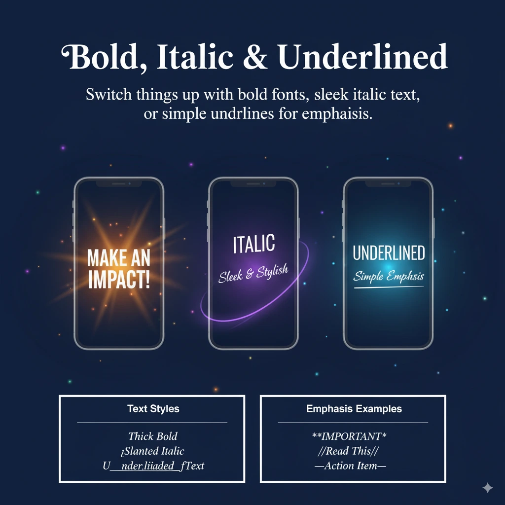 Bold,Italic and underlined fonts