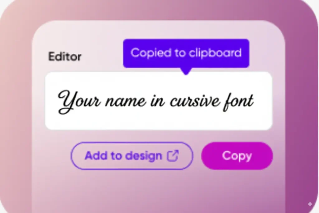Cursive handwriting name generator