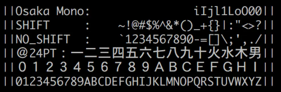 Text displaying keyboard layout information