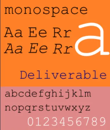 Font sample with letters and numbers