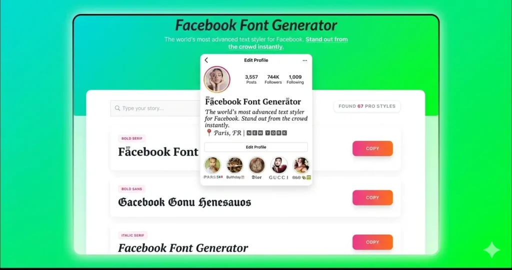 Facebook Font generator
