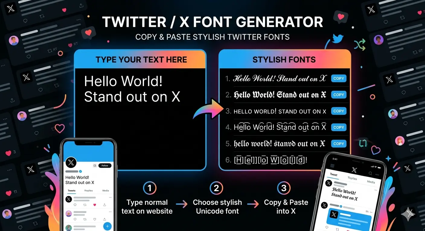 Twitter font generator preview
