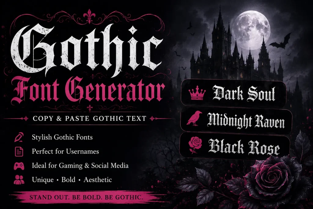 Gothic Font Copy and Paste for Instagram, TikTok, Discord, and Facebook 2 gothic Font generator