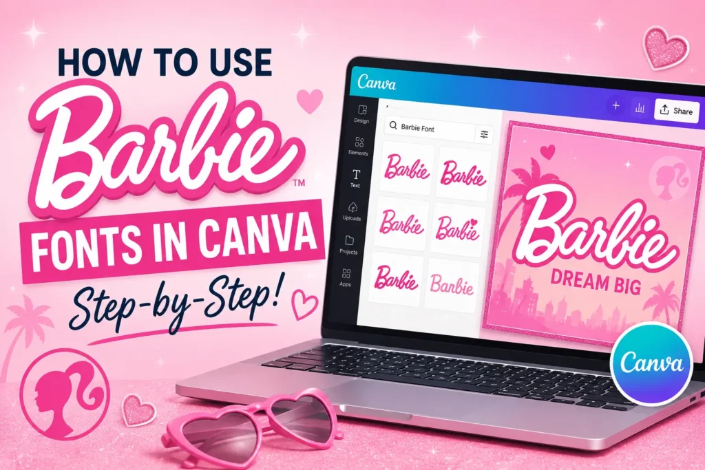 How to Use Barbie Fonts in Canva (Step-by-Step) 4 Barbie Fonts in canva